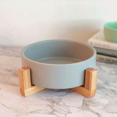 China Small Animals High Quality Ceramic Pet Bowl With Reliable Rack Quality for sale