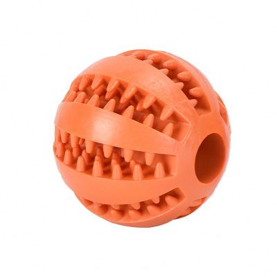 China Natural Indestructible Viable Dog Food Ball Pet Chew Toy Ball Soft Rubber Dog Food Dog Balls Dispensing Dog Food Toy for sale