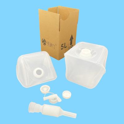 China Medical Liquids Packing Cubitainer 5L / Collapsible Lightweight Leakproof Plastic Food Container For Liquids for sale