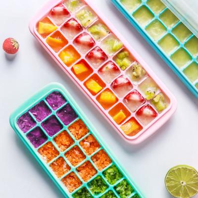 China Stocked 24 square cavity shape silicone ice tray/silicone shape Ice Cube Tray Mold /Silicone ice maker for sale