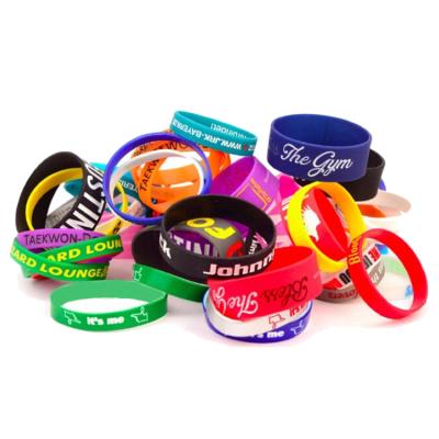 China New Eco-friendly Debossed Silicone Wrist Bands, Personalized Silicone Wristband, Thin Flexible Silicone Wristband for sale