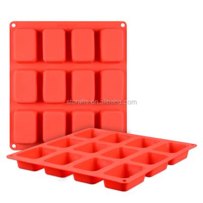 China No Bows 12-Cavity Silicone Baking Pan Silicone Mold for Soap, Bread, Loaf, Muffin, Brownie, Cornbread, Cheesecake, Pudding, and More for sale