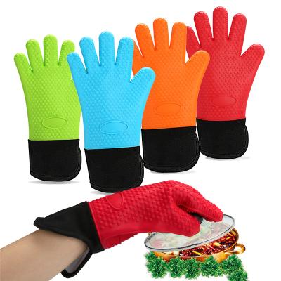 China Novelty Extra Long Professional Silicone Oven Mitt GRILL Oven Mitts Heat Resistant With Quilted Coating for sale