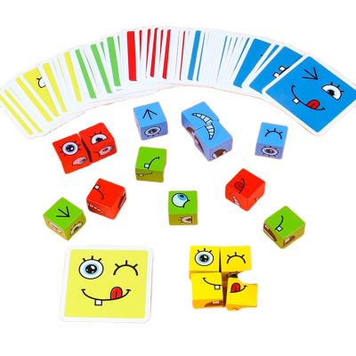 China Cartoon Toy 2022 Geometric Figures Face Changing Magic Cubes Parent-child Interactive Games Educational Blocks Puzzle Cube Toys For Kids for sale