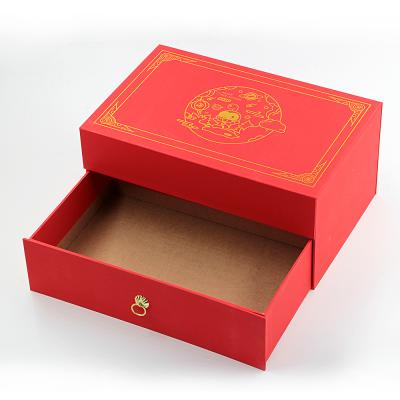 China Biodegradable Double Layer Drawer Box Packing Rigid Srackable Storage Gift Box for sale