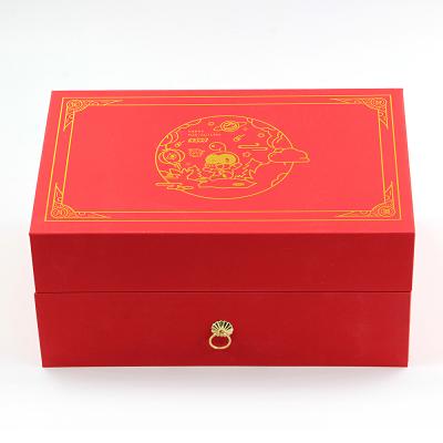 China Custom Multilayer Biodegradable Drawer Box Jewelry Lash Paper Box Red Packaging for sale