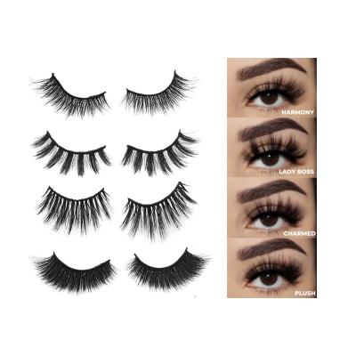 China Natural Soft Faux Mink Eyelashes With Lashes Free Sample Eyelash Packaging Fake 3D False Mink Eyelashes 25mm With Packing Box for sale