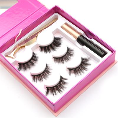 China Wholesale Soft Eyeliner Natural Mink Magnetic Eyelashes Magnet Eyelash Tweezers Curler Set for sale