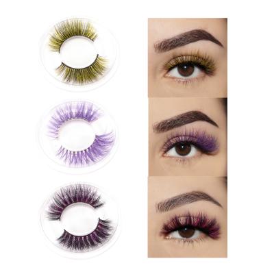 China 3D Natural Soft Colored Mink Eyeshlashes High Quality Private Label Colored Mink Eyelashes With Packing Box for sale