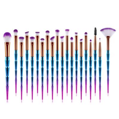 China Angular Blush New Design Plastic Handle Basic Synthetic Hair Eyeshadow Makeup Brushes With Private Label for sale