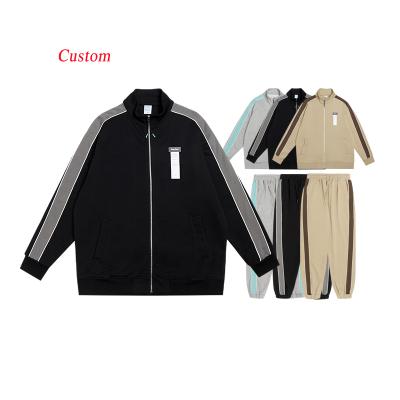 China Men's Hooded Tracksuit Sportswear Sweat Suit Sweat Suit Fashion Embroidery Logo Zipper Set Two Piece Thermal Sportswear Custom Made for sale