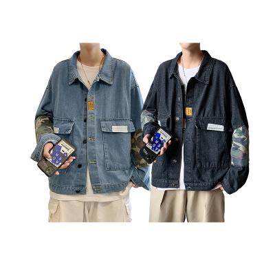 China Custom Made Wholesale OEM High Quality Color Blue Oversized Men's Stylish Jacket Patchwork Waterproof For Men's Lattice Jacket for sale