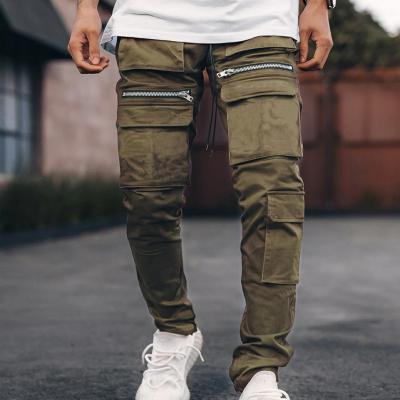 China Anti-Wrinkle OEM Cotton Streetwear Long Pants Wholesale Custom Side Pockets Black Army Camouflage Cargo Jogger Pants Men for sale