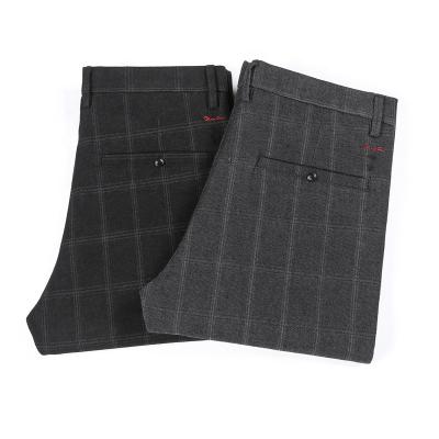 China New Autumn Anti-Wrinkle Casual Men's Pants Dress Plaid Slim Fit Pencil Pants Trousers For Men for sale