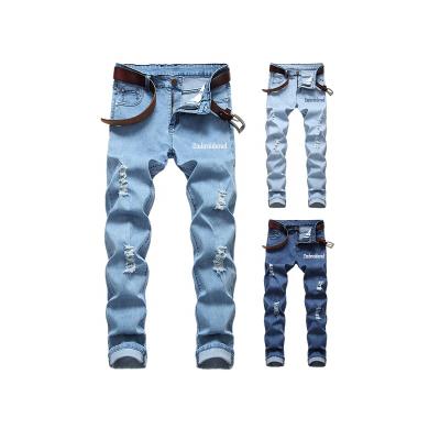 China Fashion casual chic elasticity of the new men's jeans men's pants breathable classic straight male pants blue lattice plus size men's jeans for sale