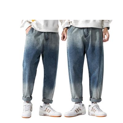 China Breathable High Quality Denim Slim Stretch OEM Fitted Trousers Streetwear Pants Blue Mens Jeans for sale