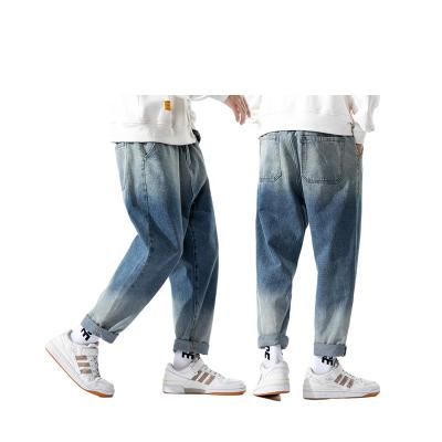 China Breathable hip hop mens lattice pants custom brand embroidered style stacked men jeans ripped damage pants for sale