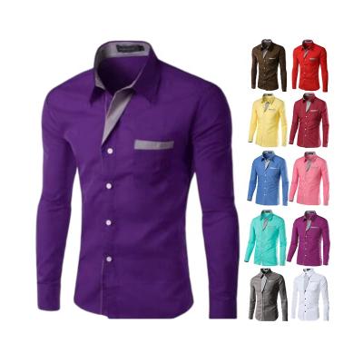 China Spring Sale Anti-Pilling Shirt Men White Long Sleeve Formal Interesting Simple New Design Hot Wholesale High Quality Custom Man Shirt for sale