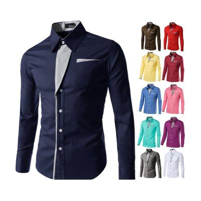 China Embroidery Long Sleeve Cotton Shirt Brand Logo Brand Anti-pilling Tuxedo Formal Shirts Plain Custom Breathable Casual Popular Shirt for sale