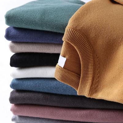 China Anti-wrinkle Brand Embroidery Logo Autumn Plain Crew Neck Mens Polyester Cotton Sweater Men Sweater Plus Pullover Knitting for sale