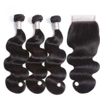 China Curly Factory Big In Stock Virgin Cuticle Aglined Hair Hot Selling Brazilian Hair Bundles With Lace Closure for sale