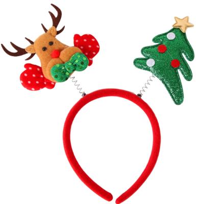 China Silky Straight Christmas Tree Decorations Wave Party Elf Creative Headband for sale