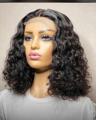 China Smooth Gently Shedding Deep Barely Shedding Barely Shedding Raw Unprocessed Human Hair Bob Wig 100% Virgin Short Bob Hair Wigs Lace Front Curly Bob Wig for sale