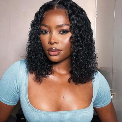 China Soft Smooth Thick Bob Lace Closure Barely Shedding Wigs Softly Deep Shedding Barely Unprocessed Raw Virgin Human Hair Lace Front Wig Short Straight Wig for sale