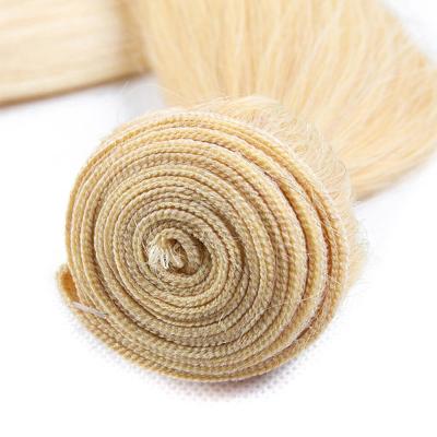 China Remy Unprocessed Silky Straight Wave Machine Double Weft Cuticle Aligned 613 Blonde Hair Extension Raw Virgin Hair Bundles for sale