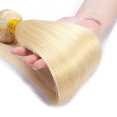 China Remy Unprocessed Wave 613 Machine Hair Silky Straight Wholesale Sellers Double Weft Cuticle Aligned 613 Blonde Raw Virgin Hair Bundles for sale