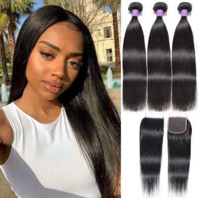 China Wholesale Virgin Curly Cuticle Aglined Human Hair Bundles With Lace Closure for sale