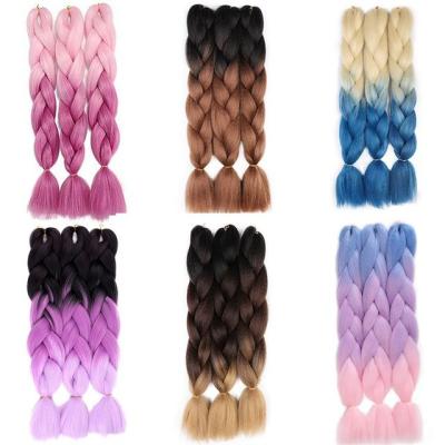 China Handmade kankelon dreadlocks synthetic hair colorful braiding synthetic hair pre-stretched prestretched wavy braiding hair 3 bundles for sale