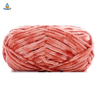 China Crochet Yarn 6mm Wool Chenille Anti-pilling Yarn 100g Thick Fluffy Velvet Scarf Yarn DIY Manual Thick Velvet Crochet Yarn for sale