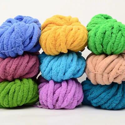 China Anti-pilling Wholesales Knit Giant Soft Crochet Polyester Hand Knitting Jumbo Chunky Chenille Thick Yarn For Blanket for sale