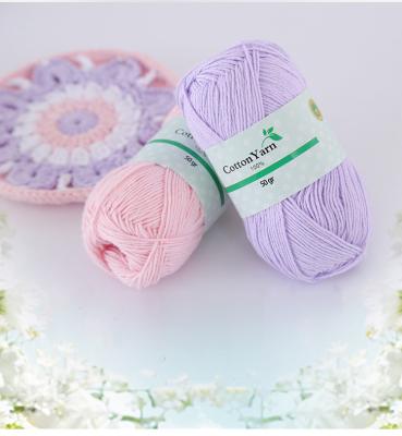 China Wholesale Viable 50g Crochet Hand Knit Yarn 100% Cotton Yarn Cotton Crochet Yarn for sale