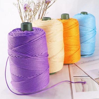 China Abrasion-Resistant Lightweight PP Thread Hand Knitted Hollow Yarn DIY Crochet Bag Hat Chair Cushion Yarn Rope for sale