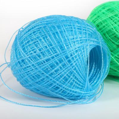 China Abrasion-Resistant Plastic Yarn Hand Crocheted Beach Crochet Bag Fish Mesh Bag Yarn Ball Hand Twine Plastic Crystal Yarn for sale