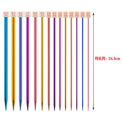 China DIY Loom Knitting Colorful Aluminum Sweater Needle With 35cm Plug With Single Pointed Bead Stick Scarf Knitting Needle for sale