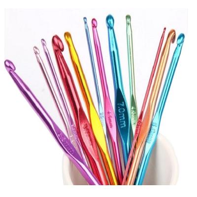 China DIY Craft Knitting Specification Multi Color Aluminum Sweater Crochet DYI Single Head Sweater Tool Alumina Crochet Knitting Set for sale