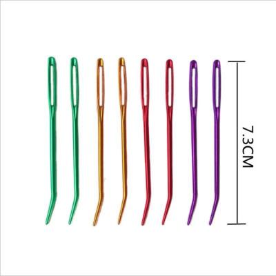 China DIY Elbow Needle Sweater Sewing Needle Aluminum Eye Curved Large Needle for sale