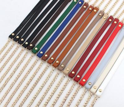 China DIY High Density PU Plated Metal Bag Chain Decompression Shoulder Belt Bag Knitting Strap for sale