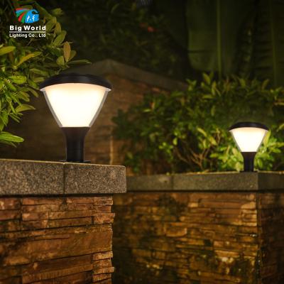 China Aluminum+PC Base Pathway Pillar Light Outdoor Front Solar Pillar Light Led Solar Lighting Lamp for sale