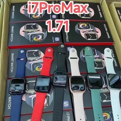 China Reloj Smartwatch Touch Screen Sleep Tracker Heart Rate Temperature Microphone 1.7inch Music Watch Auto Focus 2022 i7 Pro BT Max Call for sale