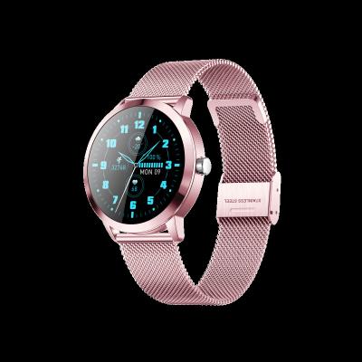 China Touch Screen 1.1 Inch Round Touch Screen Smart Watch With Steel Band Sport Fitness Tracker With Sleep Monitor Smartwatch Q8H Woman for sale