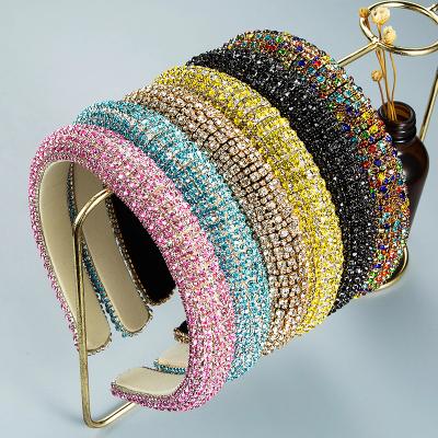 China Multicolor Fashion Trendy Rhinestone Crystal Headbands For Women Party Headdress Hair Band Accessories for sale