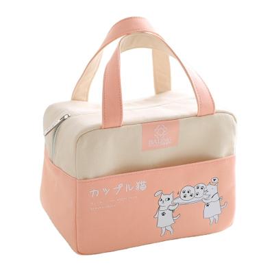 China Waterproof Custom Animal Cartoon Canvas Cotton Eco Friendly Reusable Organic Kids School Children Lunch Bag for sale