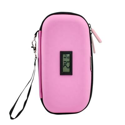 China Travel Waterproof Pink Portable Case Diabetic Cooler Insulin Medication Cooler with 2 Ice Packs and Insulation Liner for Women for sale