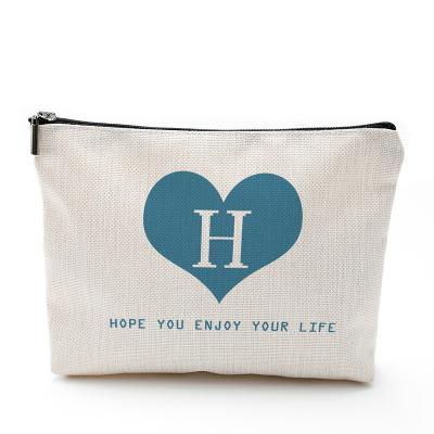 China Durable Cotton Canvas Funny Makeup Bags Travel Cosmetic Bags Inspired Makeup Pouch Toiletry Bags With Zippers for sale