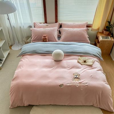 China Nondisposable Sheet Making Kids Bedding Set Queen King Size Coral Down Duvet Cover With Pillowcase for sale