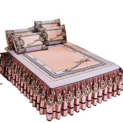 China 6A high quality home grade 100% pure silk bed set luxury silk duvet cover bed skirt for sale